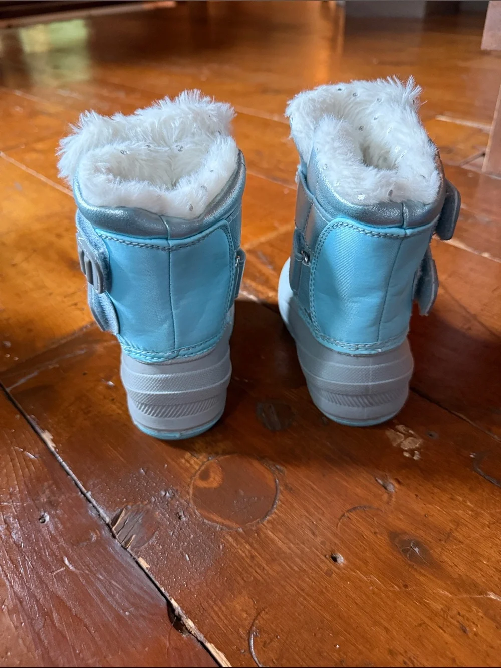 Cat & Jack Light Blue Faux Fur Snow Boots for Kids